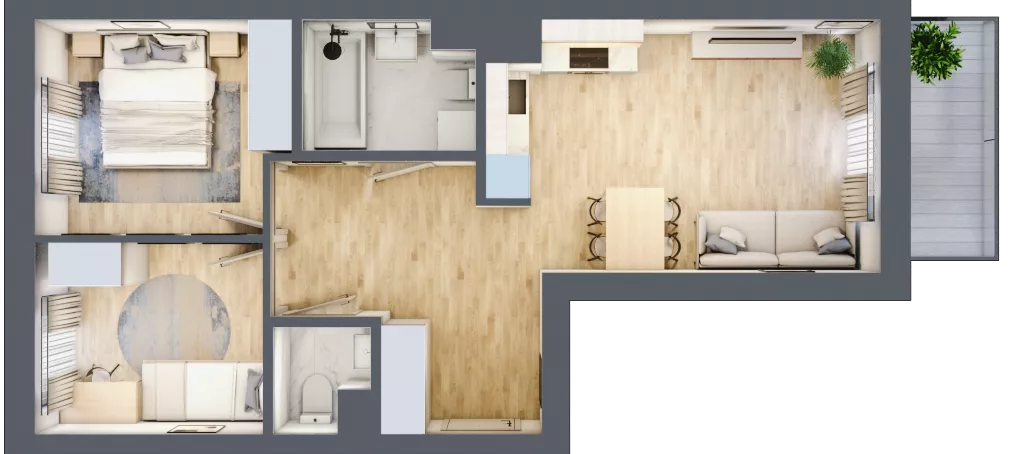 3 pokoje, mieszkanie 52,92 m², piętro 2, oferta nr VI/47, Metro Art 6, Warszawa, Praga Południe, Kamionek, ul. Żupnicza