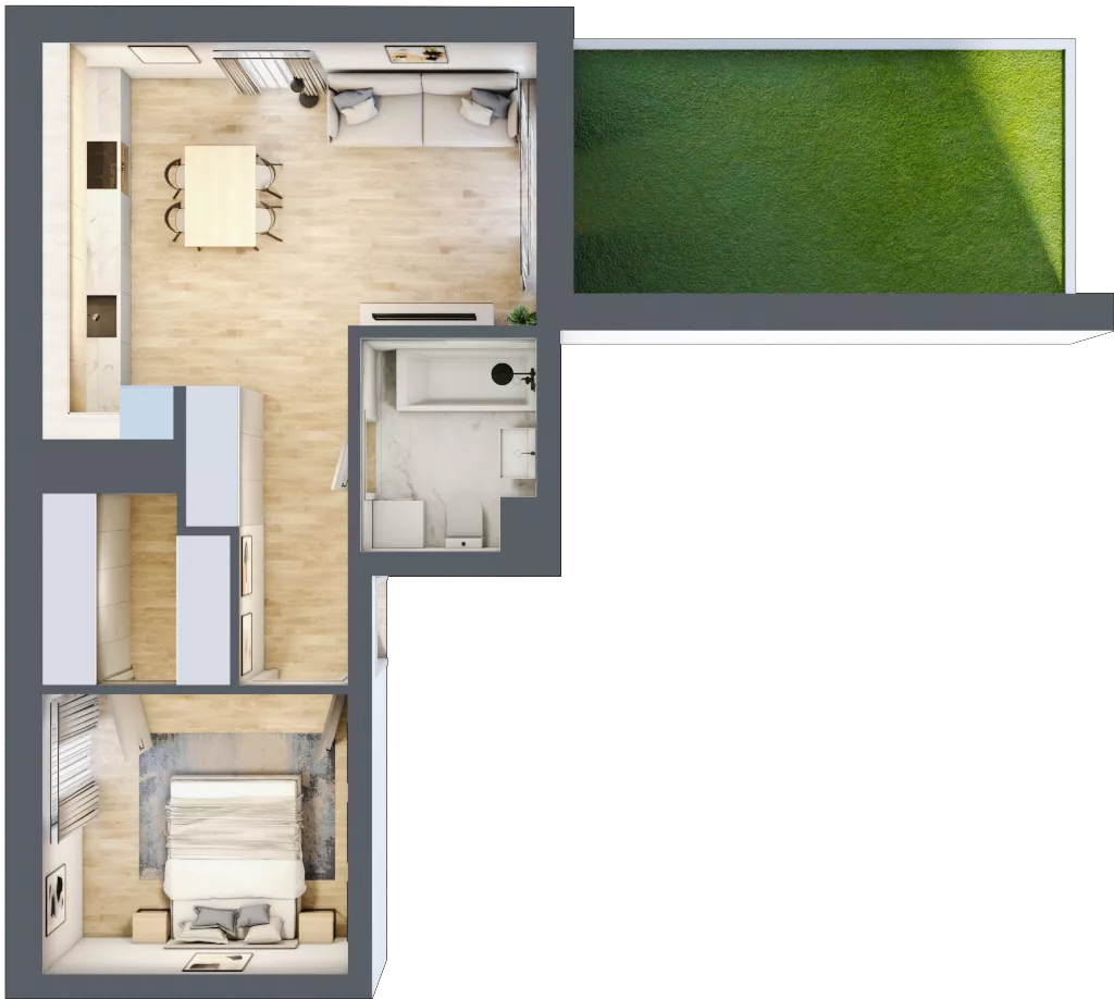 2 pokoje, mieszkanie 45,67 m², parter, oferta nr VI/1, Metro Art 6, Warszawa, Praga Południe, Kamionek, ul. Żupnicza