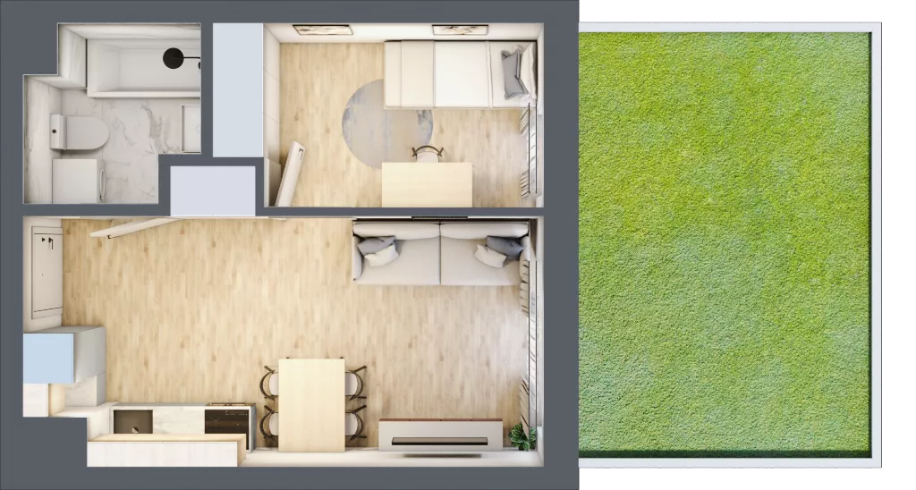 2 pokoje, mieszkanie 31,35 m², parter, oferta nr VI/3, Metro Art 6, Warszawa, Praga Południe, Kamionek, ul. Żupnicza