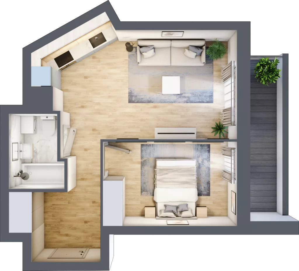 2 pokoje, mieszkanie 41,45 m², piętro 2, oferta nr V/25, Miasteczko Nova Sfera 5, Warszawa, Białołęka, Żerań, ul. Marywilska 5