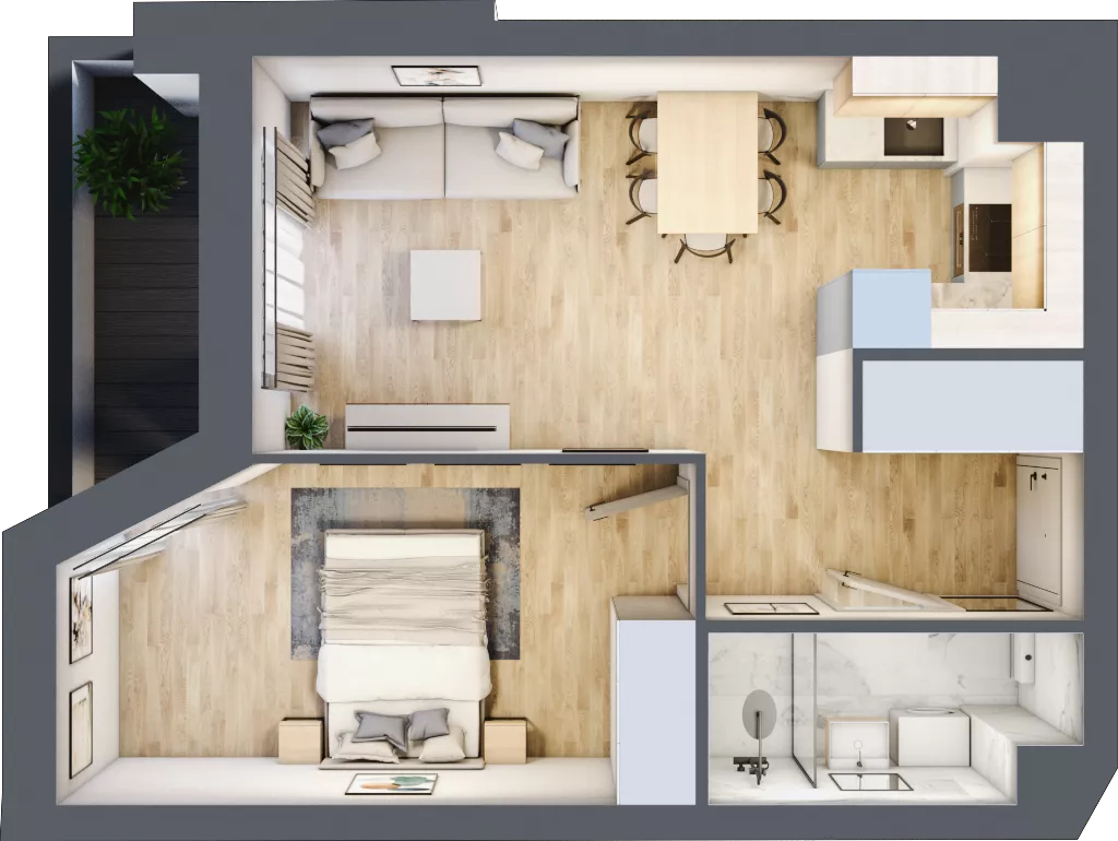 2 pokoje, mieszkanie 37,91 m², piętro 7, oferta nr V/100, Miasteczko Nova Sfera 5, Warszawa, Białołęka, Żerań, ul. Marywilska 5