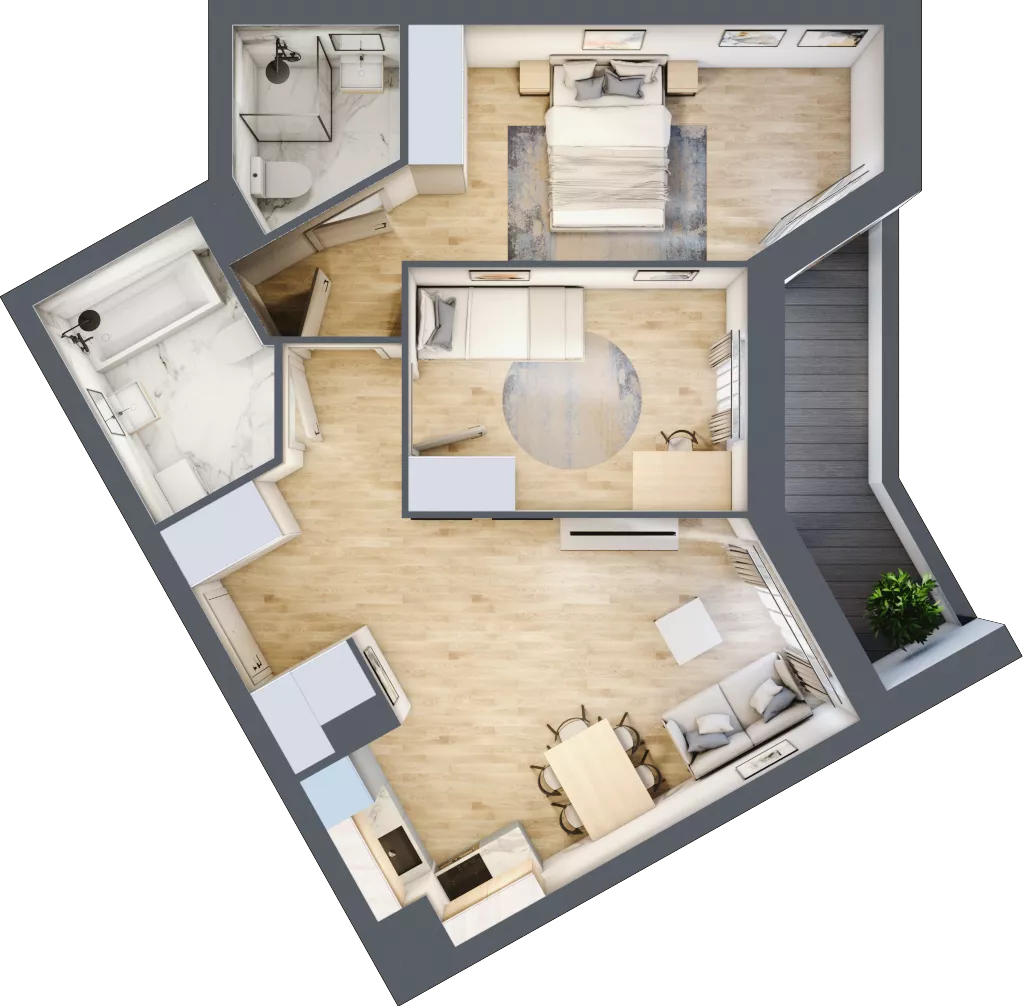 3 pokoje, mieszkanie 59,36 m², piętro 4, oferta nr V/54, Miasteczko Nova Sfera 5, Warszawa, Białołęka, Żerań, ul. Marywilska 5