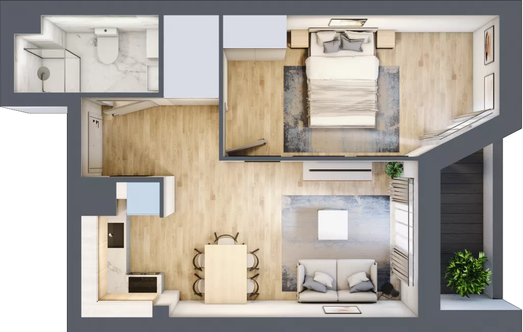 2 pokoje, mieszkanie 37,97 m², piętro 7, oferta nr V/145, Miasteczko Nova Sfera 5, Warszawa, Białołęka, Żerań, ul. Marywilska 5