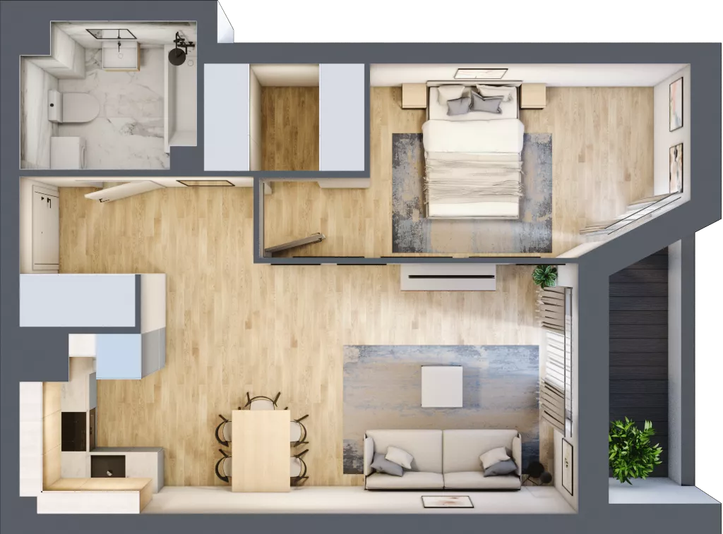 2 pokoje, mieszkanie 47,12 m², piętro 7, oferta nr V/144, Miasteczko Nova Sfera 5, Warszawa, Białołęka, Żerań, ul. Marywilska 5