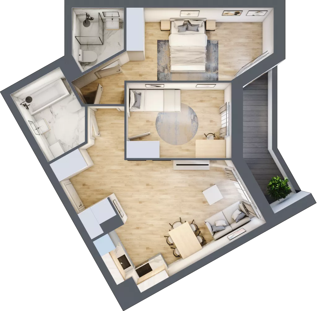 3 pokoje, mieszkanie 59,36 m², piętro 7, oferta nr V/93, Miasteczko Nova Sfera 5, Warszawa, Białołęka, Żerań, ul. Marywilska 5
