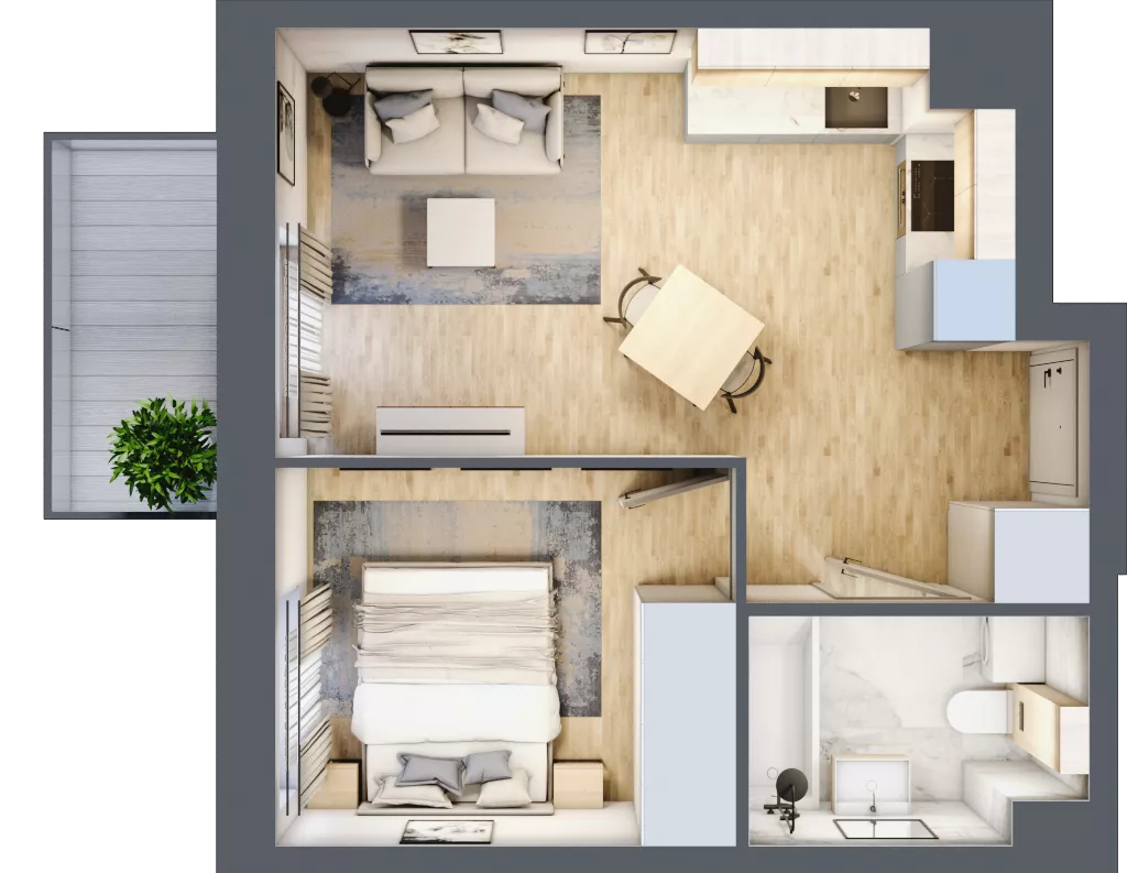 2 pokoje, mieszkanie 33,90 m², piętro 3, oferta nr D-21, Piastova Osada, Warszawa, Ursus, Gołąbki, ul. Henryka II Pobożnego