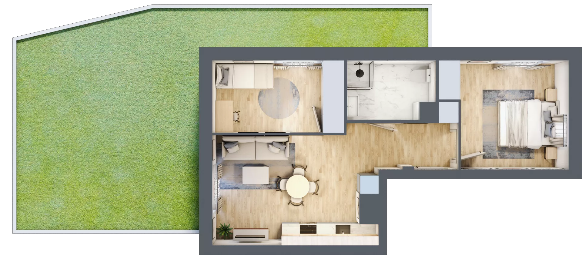3 pokoje, mieszkanie 53,65 m², parter, oferta nr D-13, Piastova Osada, Warszawa, Ursus, Gołąbki, ul. Henryka II Pobożnego