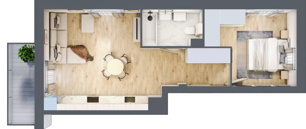 2 pokoje, mieszkanie 46,88 m², piętro 3, oferta nr D-22, Piastova Osada, Warszawa, Ursus, Gołąbki, ul. Henryka II Pobożnego
