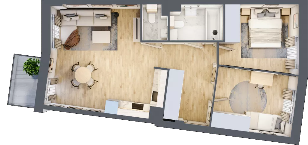 3 pokoje, mieszkanie 62,66 m², piętro 3, oferta nr D-11, Piastova Osada, Warszawa, Ursus, Gołąbki, ul. Henryka II Pobożnego