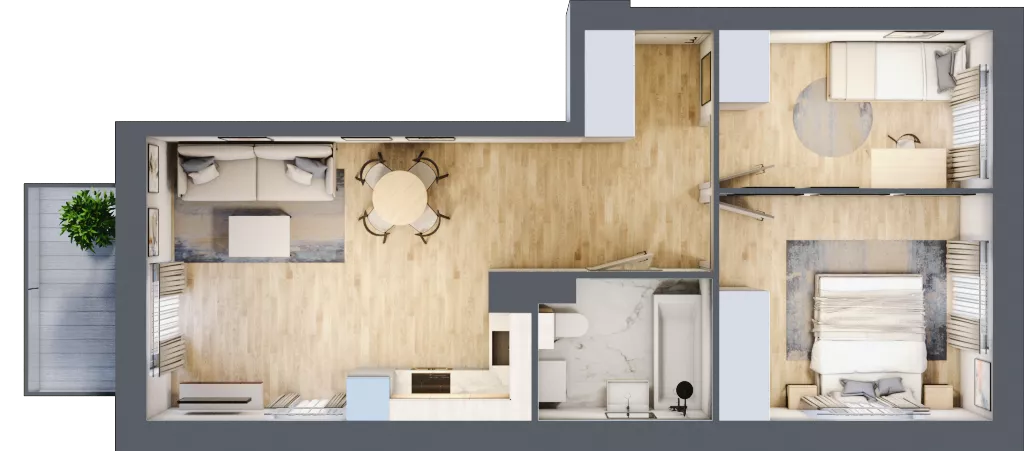 3 pokoje, mieszkanie 53,28 m², piętro 3, oferta nr D-9, Piastova Osada, Warszawa, Ursus, Gołąbki, ul. Henryka II Pobożnego