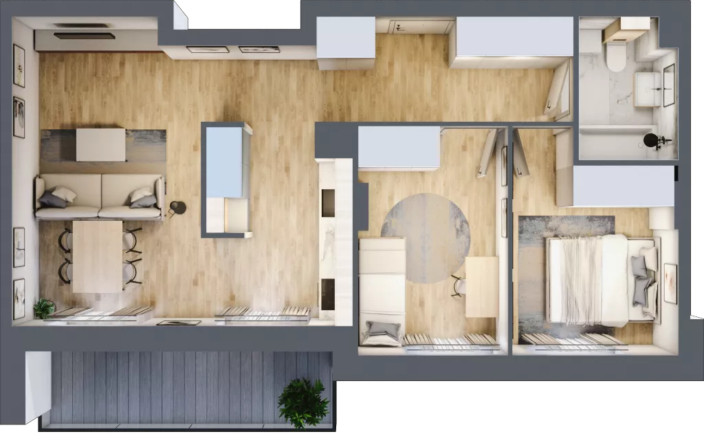 3 pokoje, mieszkanie 59,33 m², piętro 3, oferta nr E-63, Piastova Osada, Warszawa, Ursus, Gołąbki, ul. Henryka II Pobożnego