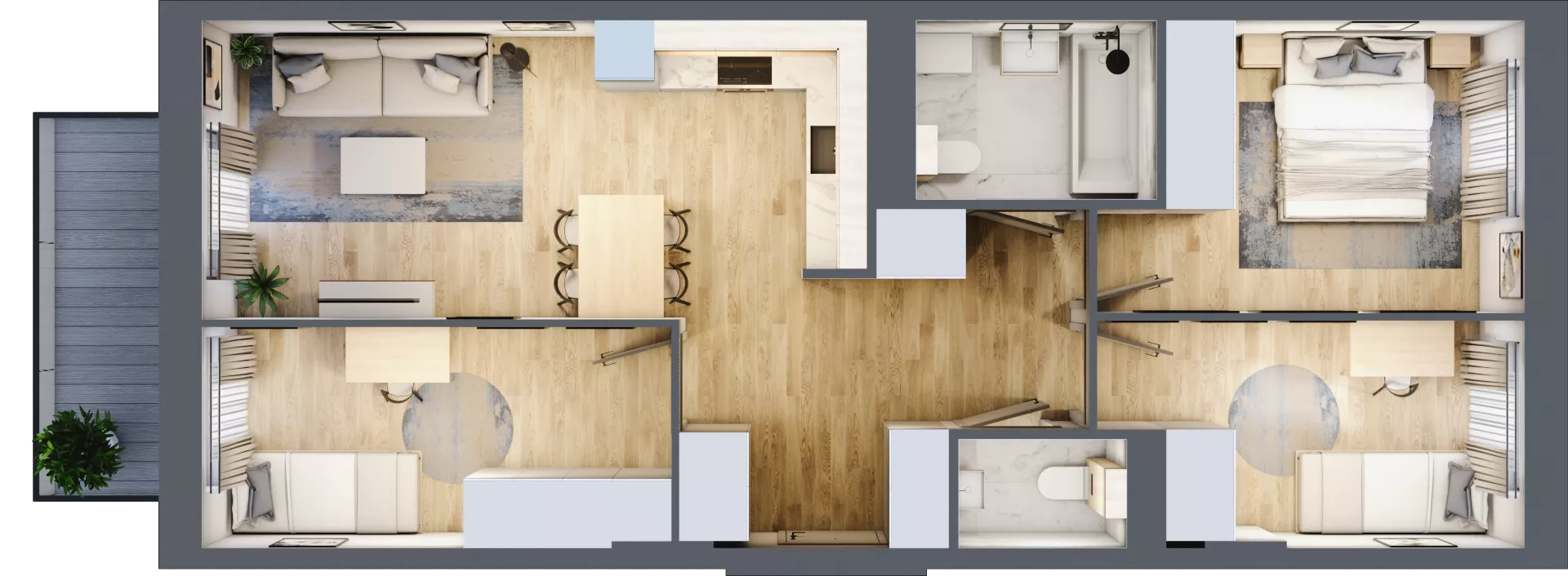 4 pokoje, mieszkanie 67,89 m², piętro 1, oferta nr E-84, Piastova Osada, Warszawa, Ursus, Gołąbki, ul. Henryka II Pobożnego