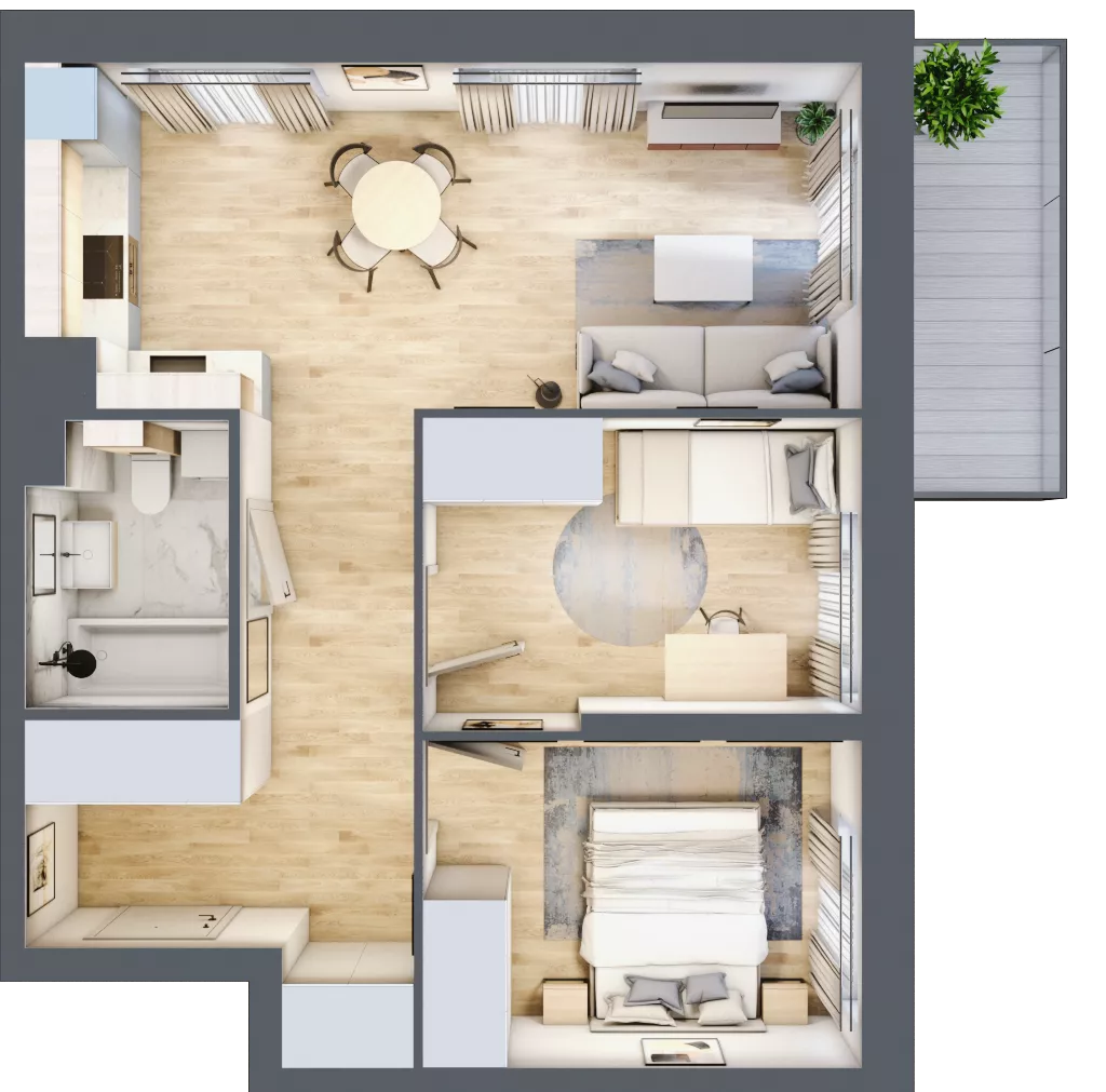 3 pokoje, mieszkanie 54,10 m², piętro 2, oferta nr E-49, Piastova Osada, Warszawa, Ursus, Gołąbki, ul. Henryka II Pobożnego