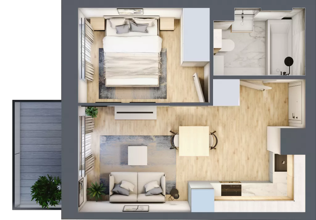 2 pokoje, mieszkanie 30,33 m², piętro 2, oferta nr E-104, Piastova Osada, Warszawa, Ursus, Gołąbki, ul. Henryka II Pobożnego