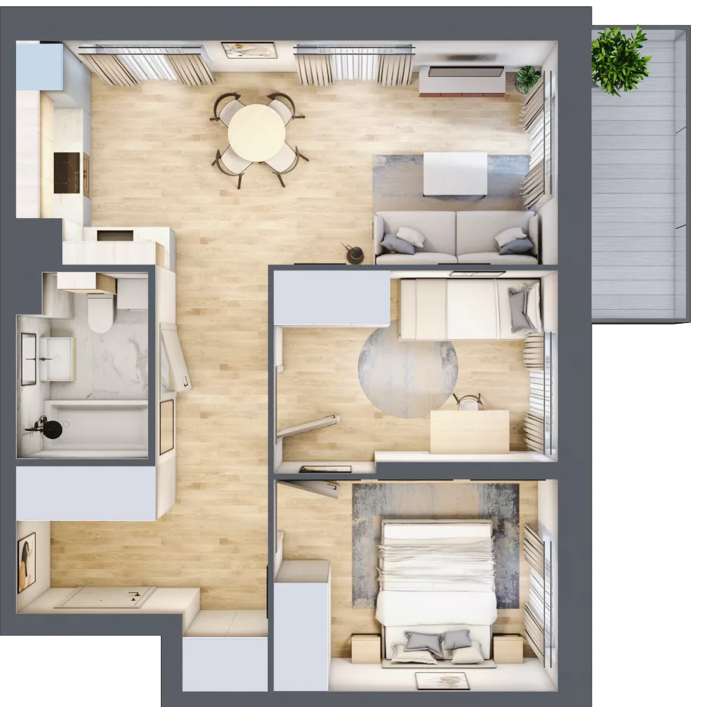3 pokoje, mieszkanie 54,10 m², piętro 3, oferta nr E-61, Piastova Osada, Warszawa, Ursus, Gołąbki, ul. Henryka II Pobożnego