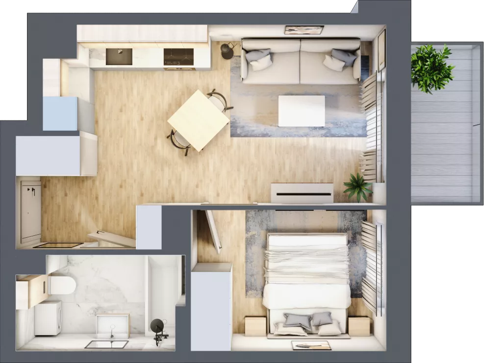 2 pokoje, mieszkanie 34,93 m², piętro 2, oferta nr E-99, Piastova Osada, Warszawa, Ursus, Gołąbki, ul. Henryka II Pobożnego