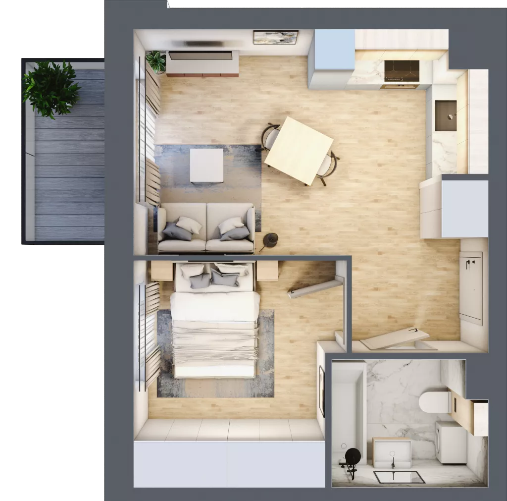 2 pokoje, mieszkanie 35,04 m², piętro 1, oferta nr F-131, Piastova Osada, Warszawa, Ursus, Gołąbki, ul. Henryka II Pobożnego