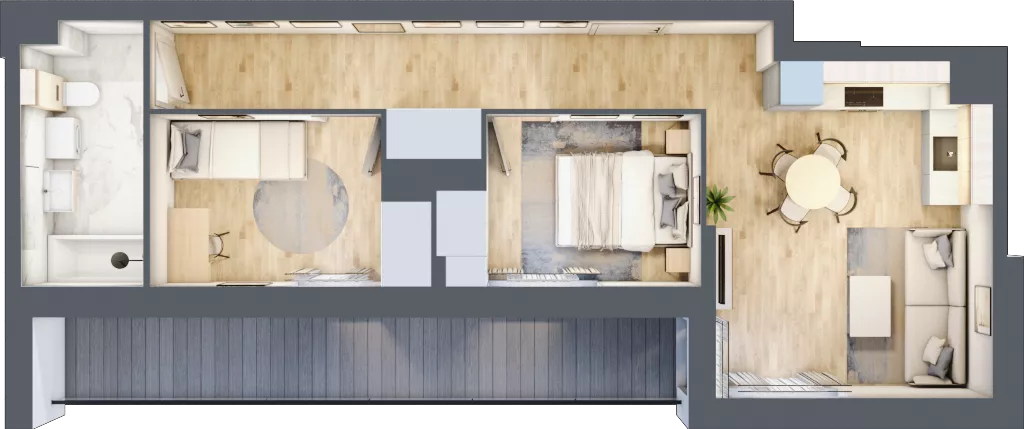 3 pokoje, mieszkanie 52,04 m², piętro 3, oferta nr F-141, Piastova Osada, Warszawa, Ursus, Gołąbki, ul. Henryka II Pobożnego