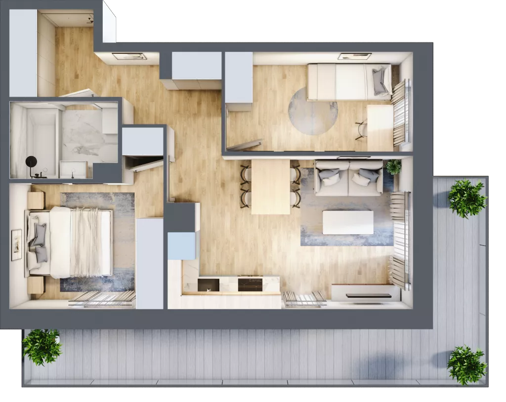 3 pokoje, mieszkanie 49,28 m², piętro 2, oferta nr A/82, Olchowy Park 3, Warszawa, Białołęka, Kobiałka, ul. Marii Callas 20, 20A