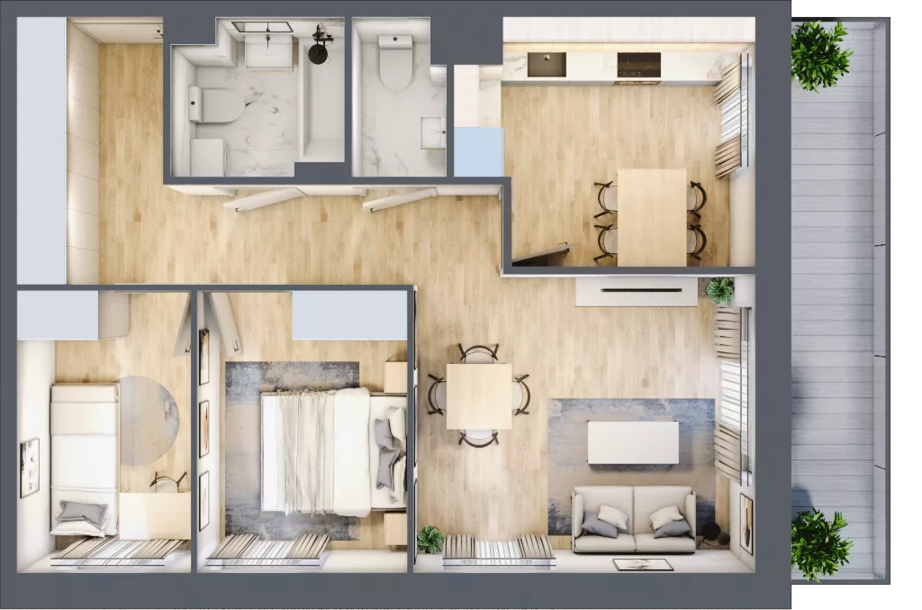 3 pokoje, mieszkanie 58,37 m², piętro 1, oferta nr A/137, Olchowy Park 3, Warszawa, Białołęka, Kobiałka, ul. Marii Callas 20, 20A
