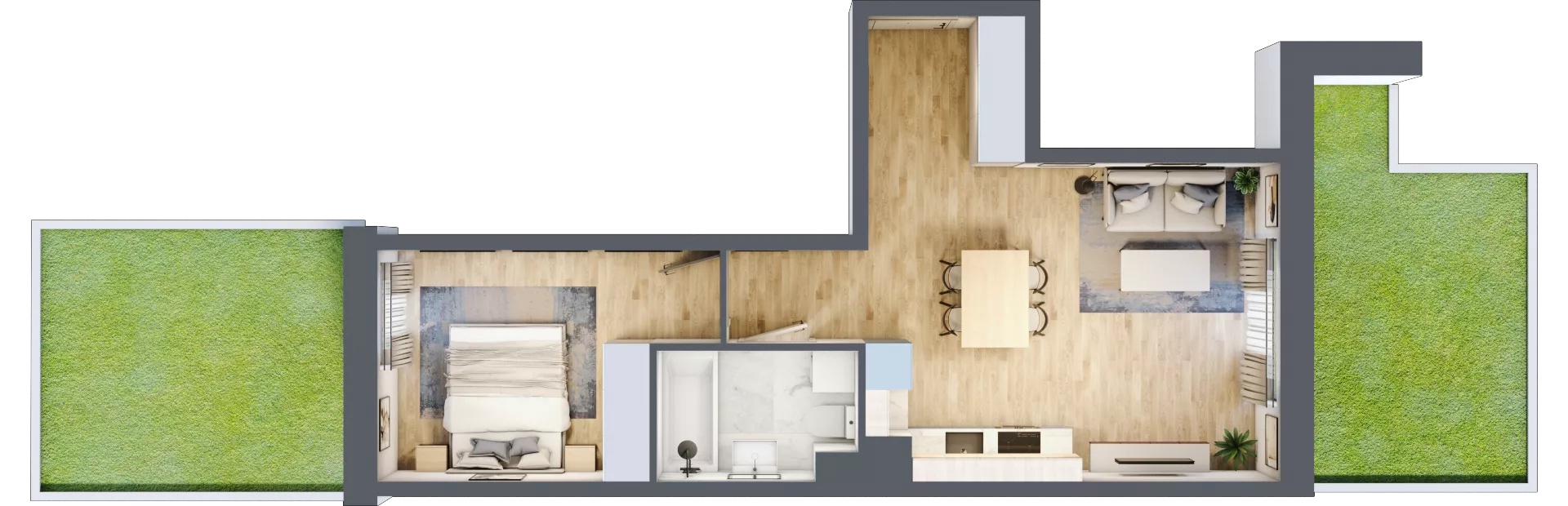 2 pokoje, mieszkanie 43,46 m², parter, oferta nr A/120, Olchowy Park 3, Warszawa, Białołęka, Kobiałka, ul. Marii Callas 20, 20A