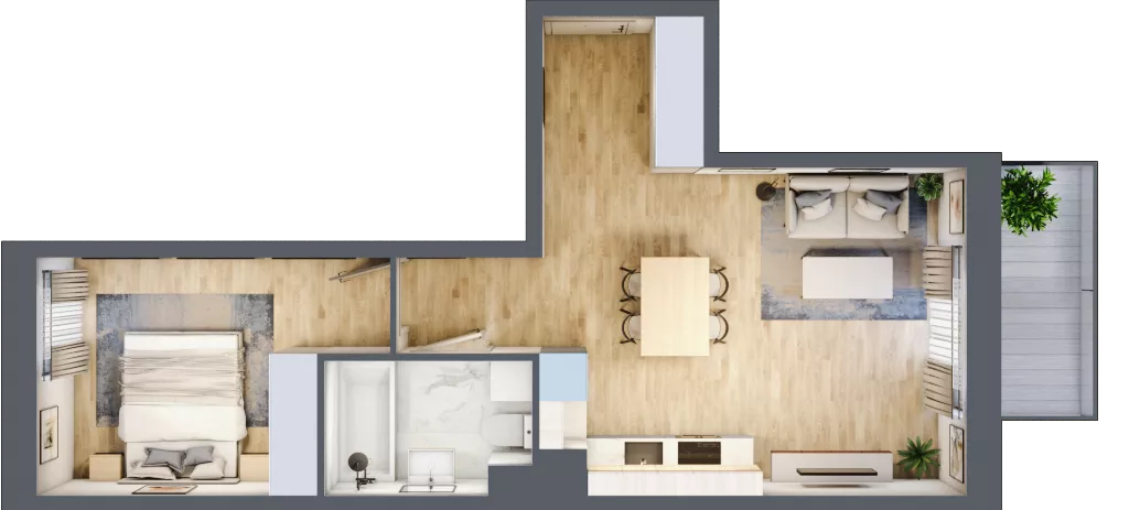 2 pokoje, mieszkanie 43,46 m², piętro 1, oferta nr A/130, Olchowy Park 3, Warszawa, Białołęka, Kobiałka, ul. Marii Callas 20, 20A