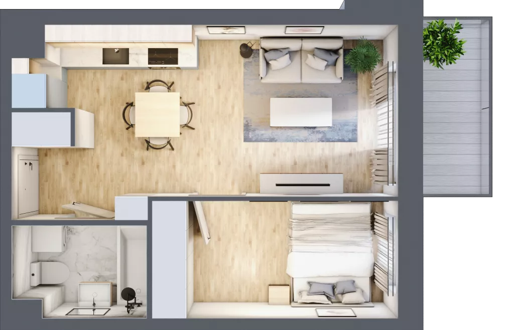 2 pokoje, mieszkanie 33,77 m², piętro 2, oferta nr A/81, Olchowy Park 3, Warszawa, Białołęka, Kobiałka, ul. Marii Callas 20, 20A