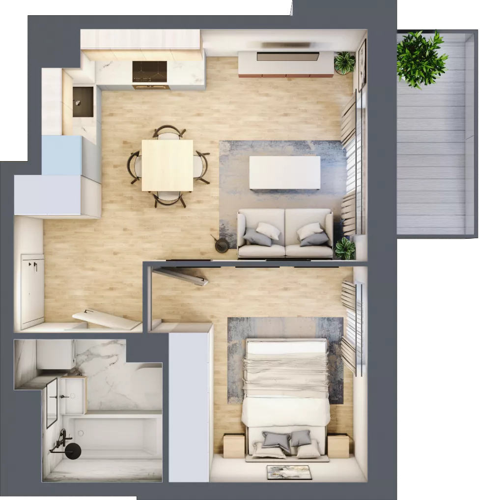 2 pokoje, mieszkanie 33,62 m², piętro 2, oferta nr A/96, Olchowy Park 3, Warszawa, Białołęka, Kobiałka, ul. Marii Callas 20, 20A
