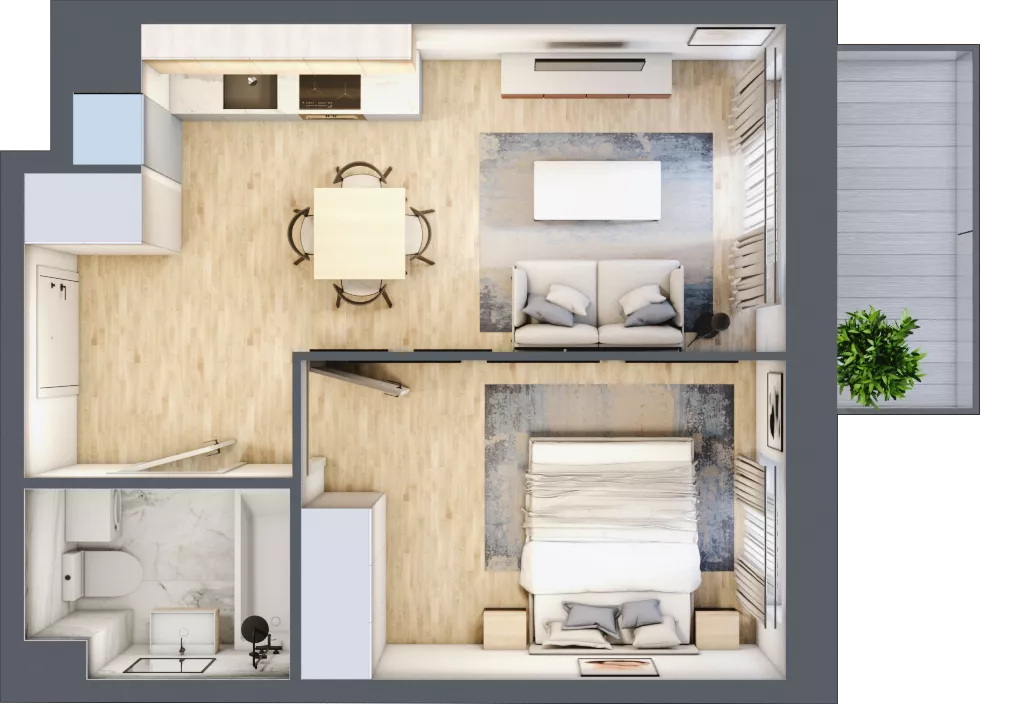 2 pokoje, mieszkanie 34,76 m², piętro 1, oferta nr A/134, Olchowy Park 3, Warszawa, Białołęka, Kobiałka, ul. Marii Callas 20, 20A