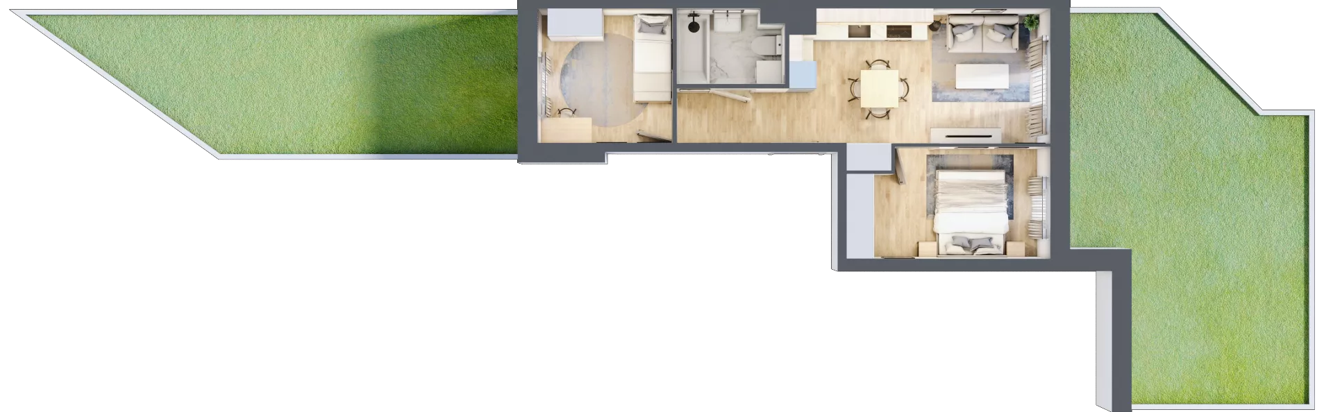 3 pokoje, mieszkanie 43,60 m², parter, oferta nr A/70, Olchowy Park 3, Warszawa, Białołęka, Kobiałka, ul. Marii Callas 20, 20A