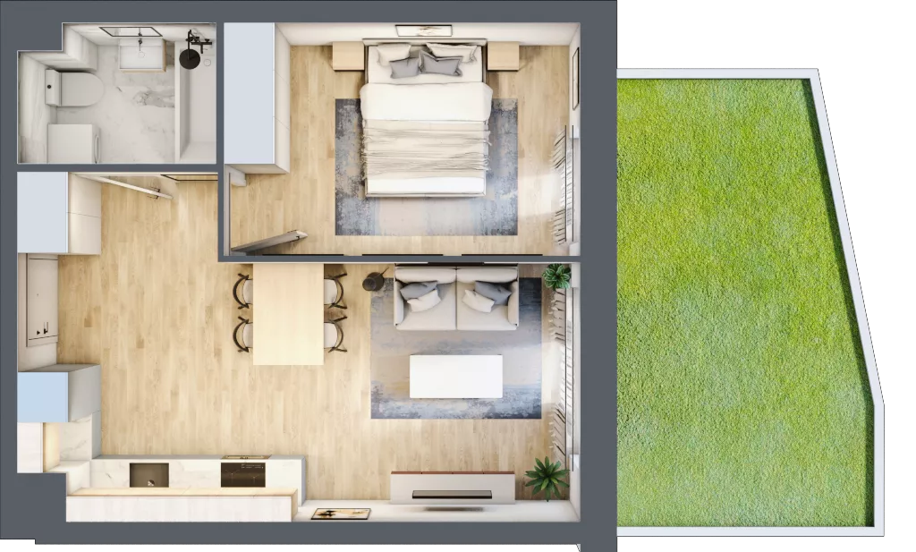 2 pokoje, mieszkanie 38,83 m², parter, oferta nr B/39, Olchowy Park 3, Warszawa, Białołęka, Kobiałka, ul. Marii Callas 20, 20A