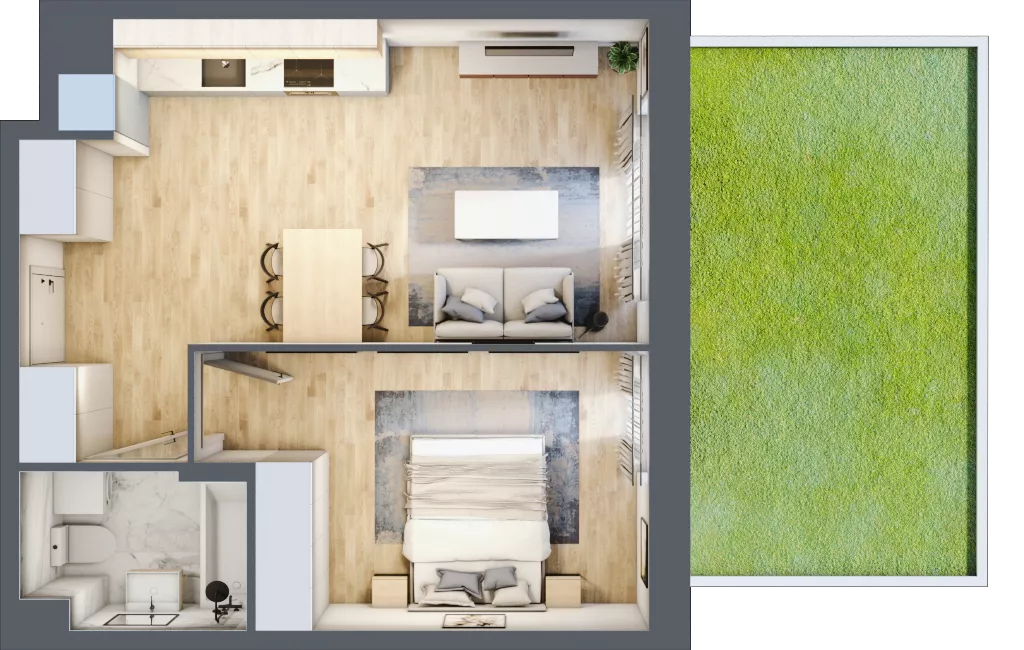 2 pokoje, mieszkanie 41,92 m², parter, oferta nr B/41, Olchowy Park 3, Warszawa, Białołęka, Kobiałka, ul. Marii Callas 20, 20A