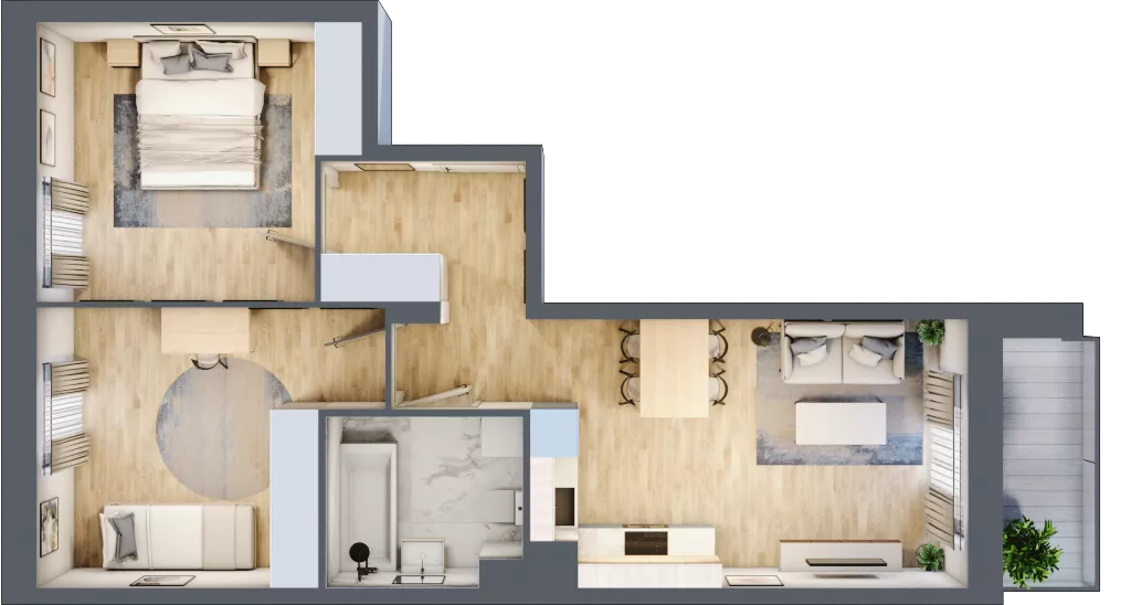 3 pokoje, mieszkanie 56,22 m², piętro 1, oferta nr B/32, Olchowy Park 3, Warszawa, Białołęka, Kobiałka, ul. Marii Callas 20, 20A