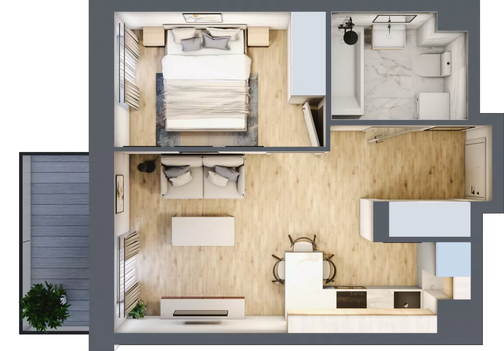 2 pokoje, mieszkanie 33,52 m², piętro 1, oferta nr B/56, Olchowy Park 3, Warszawa, Białołęka, Kobiałka, ul. Marii Callas 20, 20A