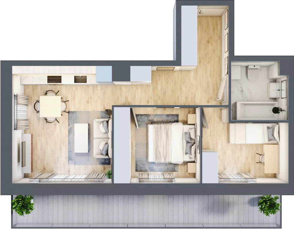 3 pokoje, mieszkanie 49,37 m², piętro 1, oferta nr B/55, Olchowy Park 3, Warszawa, Białołęka, Kobiałka, ul. Marii Callas 20, 20A