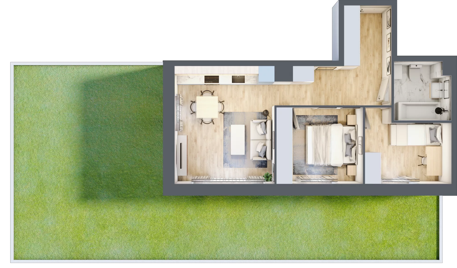 3 pokoje, mieszkanie 49,37 m², parter, oferta nr B/44, Olchowy Park 3, Warszawa, Białołęka, Kobiałka, ul. Marii Callas 20, 20A