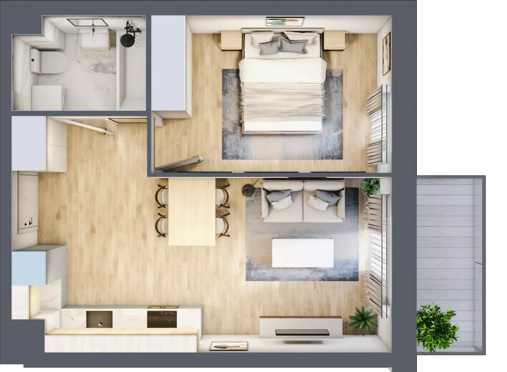 2 pokoje, mieszkanie 38,83 m², piętro 2, oferta nr B/61, Olchowy Park 3, Warszawa, Białołęka, Kobiałka, ul. Marii Callas 20, 20A