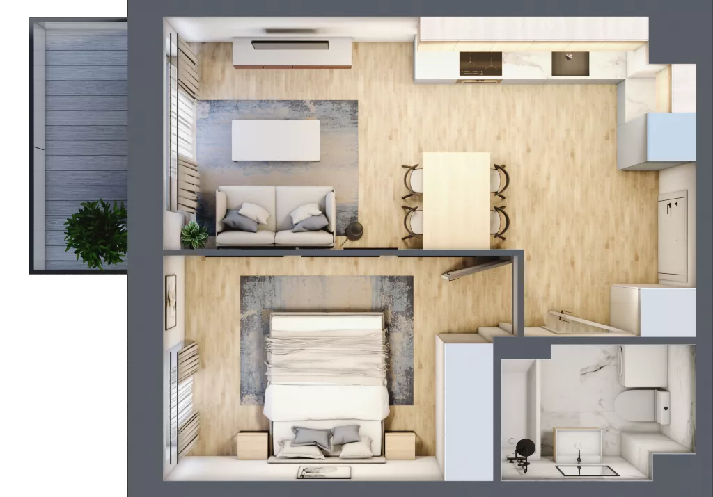 2 pokoje, mieszkanie 36,26 m², piętro 2, oferta nr B/68, Olchowy Park 3, Warszawa, Białołęka, Kobiałka, ul. Marii Callas 20, 20A