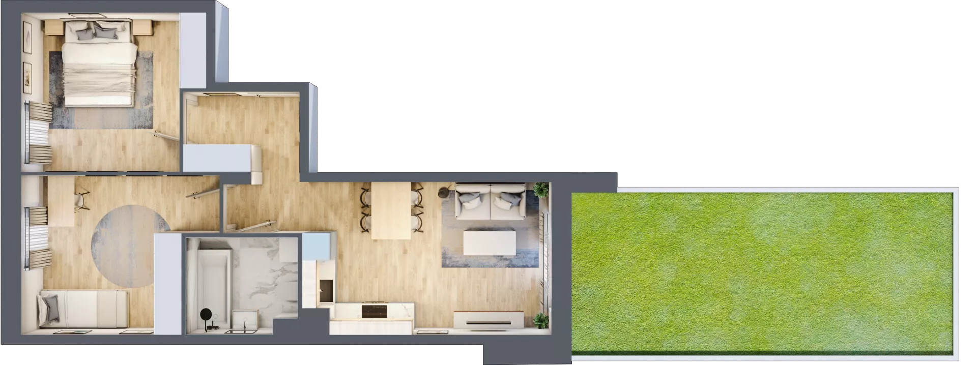 3 pokoje, mieszkanie 56,22 m², parter, oferta nr B/28, Olchowy Park 3, Warszawa, Białołęka, Kobiałka, ul. Marii Callas 20, 20A
