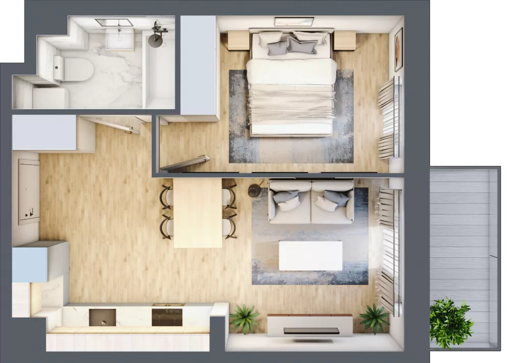 2 pokoje, mieszkanie 36,88 m², piętro 2, oferta nr B/62, Olchowy Park 3, Warszawa, Białołęka, Kobiałka, ul. Marii Callas 20, 20A