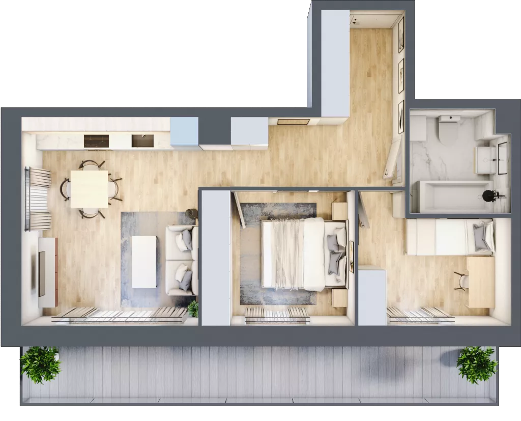 3 pokoje, mieszkanie 49,37 m², piętro 2, oferta nr B/66, Olchowy Park 3, Warszawa, Białołęka, Kobiałka, ul. Marii Callas 20, 20A