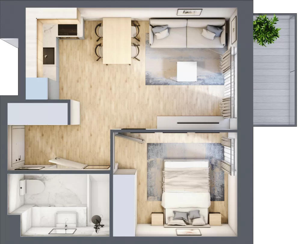 2 pokoje, mieszkanie 37,20 m², piętro 5, oferta nr III/132, Neo Nova Ochota 3, Warszawa, Włochy, Raków, ul. Wojciecha Opackiego 4A