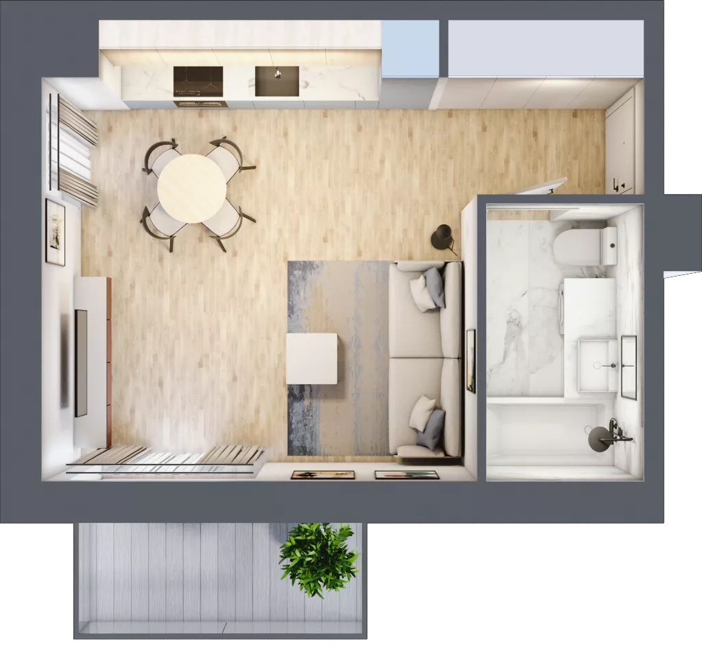 1 pokój, mieszkanie 29,62 m², piętro 2, oferta nr III/100, Neo Nova Ochota 3, Warszawa, Włochy, Raków, ul. Wojciecha Opackiego 4A