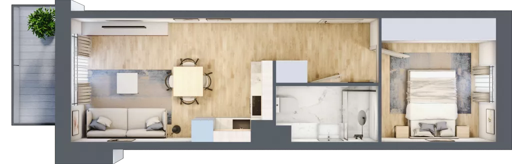 2 pokoje, mieszkanie 37,91 m², piętro 1, oferta nr III/46, Neo Nova Ochota 3, Warszawa, Włochy, Raków, ul. Wojciecha Opackiego 4A
