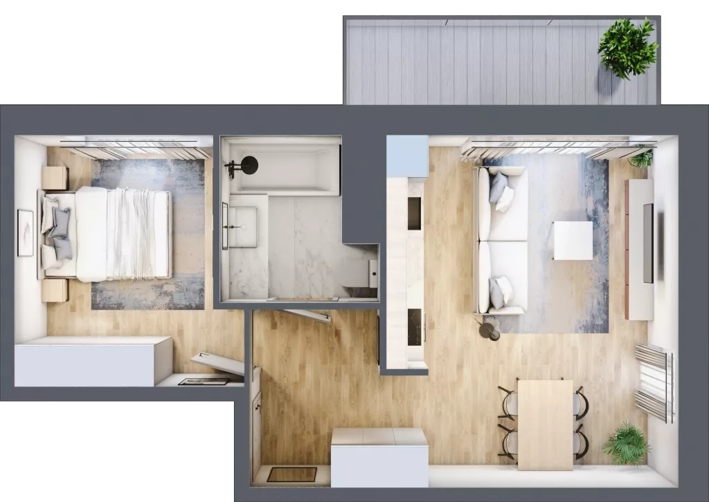 2 pokoje, mieszkanie 41,48 m², piętro 5, oferta nr III/41, Neo Nova Ochota 3, Warszawa, Włochy, Raków, ul. Wojciecha Opackiego 4A