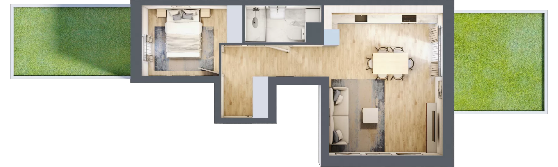 2 pokoje, mieszkanie 46,86 m², parter, oferta nr III/3, Neo Nova Ochota 3, Warszawa, Włochy, Raków, ul. Wojciecha Opackiego 4A
