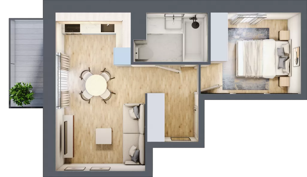 2 pokoje, mieszkanie 34,77 m², piętro 1, oferta nr III/7, Neo Nova Ochota 3, Warszawa, Włochy, Raków, ul. Wojciecha Opackiego 4A