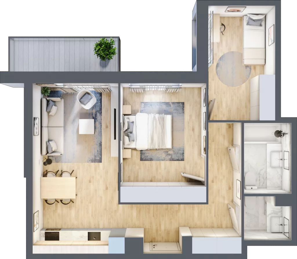 3 pokoje, mieszkanie 63,18 m², piętro 1, oferta nr III/78, Neo Nova Ochota 3, Warszawa, Włochy, Raków, ul. Wojciecha Opackiego 4A