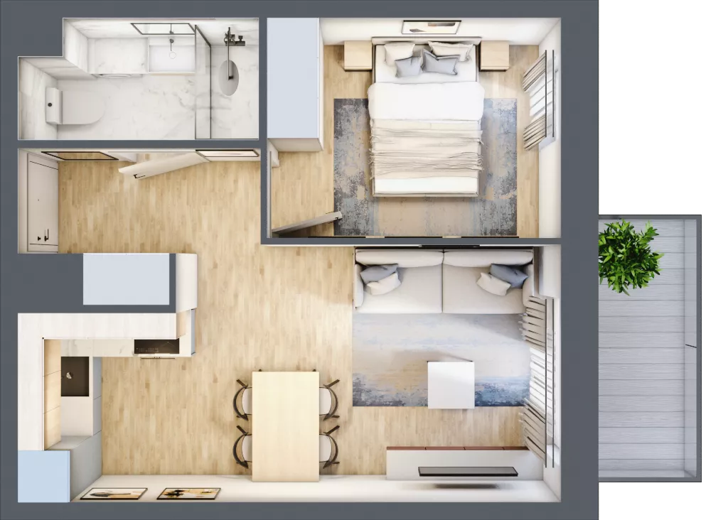 2 pokoje, mieszkanie 33,88 m², piętro 3, oferta nr III/108, Neo Nova Ochota 3, Warszawa, Włochy, Raków, ul. Wojciecha Opackiego 4A