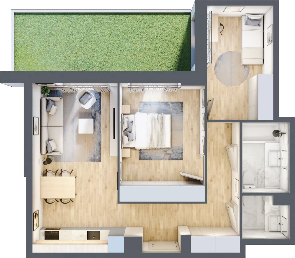 3 pokoje, mieszkanie 63,08 m², parter, oferta nr III/66, Neo Nova Ochota 3, Warszawa, Włochy, Raków, ul. Wojciecha Opackiego 4A